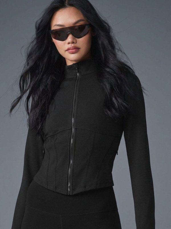 910d-cover-1.jpg Cropped Stand Collar Zip Up Athletic Jacket 910d