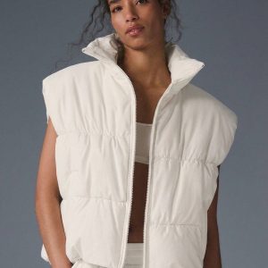 Stand Collar Full Zip Quilted Puffer Vest 910j